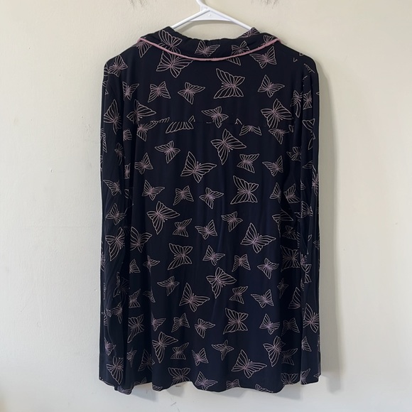 Soma Cool Nights Long Sleeve Grosgrain Trim Notch Collar Pajama Top Size Large - Picture 8 of 10